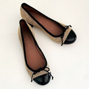 Two-Tone All Leather Ballet Flats US size 6 Made in Italy BalletCore Office Chic